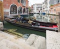 Venice / View of the river canale and traditionale gondola