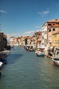 Venezia - Vista sul canale d`acqua e architettura tipica delle case Royalty Free Stock Photo