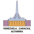 Venezuela , Caracas, Altamira travel landmark vector illustration