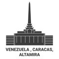 Venezuela , Caracas, Altamira travel landmark vector illustration