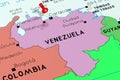 Venezuela, Caracas - capital city, pinned on political map