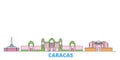 Venezuela , Caracas line cityscape, flat vector. Travel city landmark, oultine illustration, line world icons