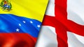 Venezuela and England flags. 3D Waving flag design. Venezuela England flag, picture, wallpaper. Venezuela vs England image,3D