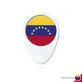 Venezuela flag location map pin icon on white background Royalty Free Stock Photo