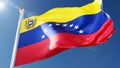 venezuela flag waving in the wind against a blue sky. venezuelan national symbol on flagpole, 3d rendering