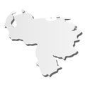 Venezuela - grey 3d-like silhouette map of country area with dropped shadow. Simple flat vector illustration