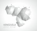 Venezuela grey vector polygonal map