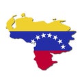 Venezuela Map Flag,Venezuela Map with Flag Vector