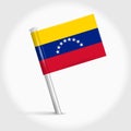 Venezuela map pin flag. 3D realistic vector illustration Royalty Free Stock Photo