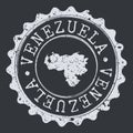 Venezuela Map Symbol. Round Design Stamp Travel and Business Vector.