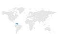 Venezuela marked by blue in grey World political map. Vector illustration