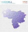 Venezuela polygonal map, mosaic style country.