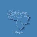 Venezuela region map: blue with white outline and.