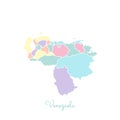 Venezuela region map: colorful with white outline.