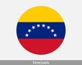 Venezuela Round Circle Flag. Venezuelan Circular Button Banner Icon. EPS Vector