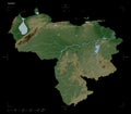 Venezuela shape on black. Pale