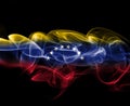 Venezuela smoke flag isolated on a black background. Royalty Free Stock Photo