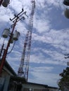 Tower Telecom radio antenna sky