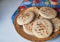 Venezuelan Arepas served on a table