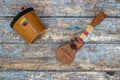 Venezuelan musical instruments, Cuatro and drum Royalty Free Stock Photo