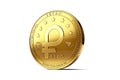 Venezuelan Petro, the oil backed cryptocurrency coin, isolated on white background. 3D rendering