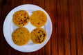 Venezuelan typical food, Arepa with cheese Royalty Free Stock Photo