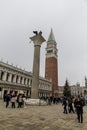 Tourists visiting the Colonna di San Marco Royalty Free Stock Photo