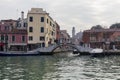 Grand Canal and Bridge over a small canal in Venice Royalty Free Stock Photo
