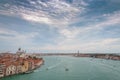 Giudecca channel aerial panorama, Venice