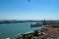 Venice - Aerial view from St Mark bell tower Campanile of the old town of Venice Royalty Free Stock Photo