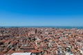 Venice - Aerial view from St Mark bell tower Campanile of the old town of Venice Royalty Free Stock Photo