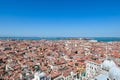 Venice - Aerial view from St Mark bell tower Campanile of the old town of Venice Royalty Free Stock Photo