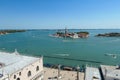 Venice - Aerial view from St Mark bell tower Campanile of Venetian Lagoon in Venice Royalty Free Stock Photo