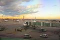 Airplane at the terminal gate ready for takeoff Royalty Free Stock Photo