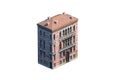 Venice Apartment building rendered in Isometric on White background. Royalty Free Stock Photo