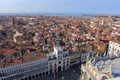 VENICE - APRIL 9, 2017: The view from above on Venice and San Ma