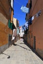 VENICE - APRIL 10, 2017: The view on alley in Venice. Laundry dr Royalty Free Stock Photo