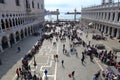 VENICE - APRIL 9, 2017: The view on San Marco Square with tourists near the Doge Palace, on April 9, 2017 in Venice, Italy Royalty Free Stock Photo