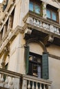 Venice architecture, balcony and window detail