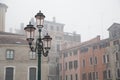 Venice architecture in a foggy morning