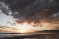 Venice Beach, California. Gorgeous sunset with beach. Summer lifestyle in one of the most famous beach in the world Royalty Free Stock Photo