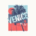 Venice beach colorful vector graphic t-shirt design, poster, print