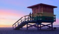 Venice Beach Lifeguard Shack at Sunset Royalty Free Stock Photo