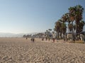 Venice Beach promenade, ocean walk, sunset, Los Angels, California, USA people gathering for music