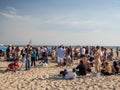 Venice Beach promenade, ocean walk, sunset, Los Angels, California, USA people gathering for music