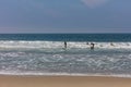 Venice beach, Surfers going to surf, ocean sea waves Royalty Free Stock Photo