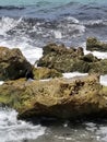 Waves Crashing in the Lime Rock