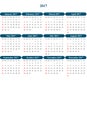 Venice blue colored vividly colored plain calendar 2016