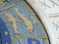 Venice blue zodiac clock details Royalty Free Stock Photo