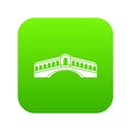 Venice bridge icon digital green